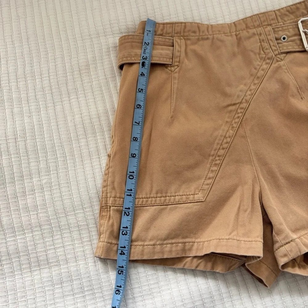 Urban Outfitters Womens Khaki High Waisted Belted Shorts Crisscross Skort Look 0
